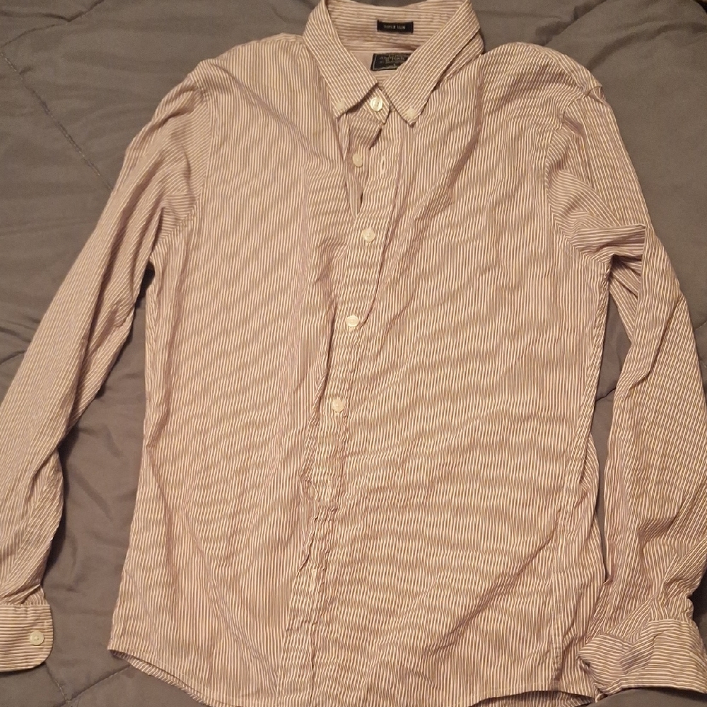 Abercrombie & Fitch Men's Black and White Striped Shirt